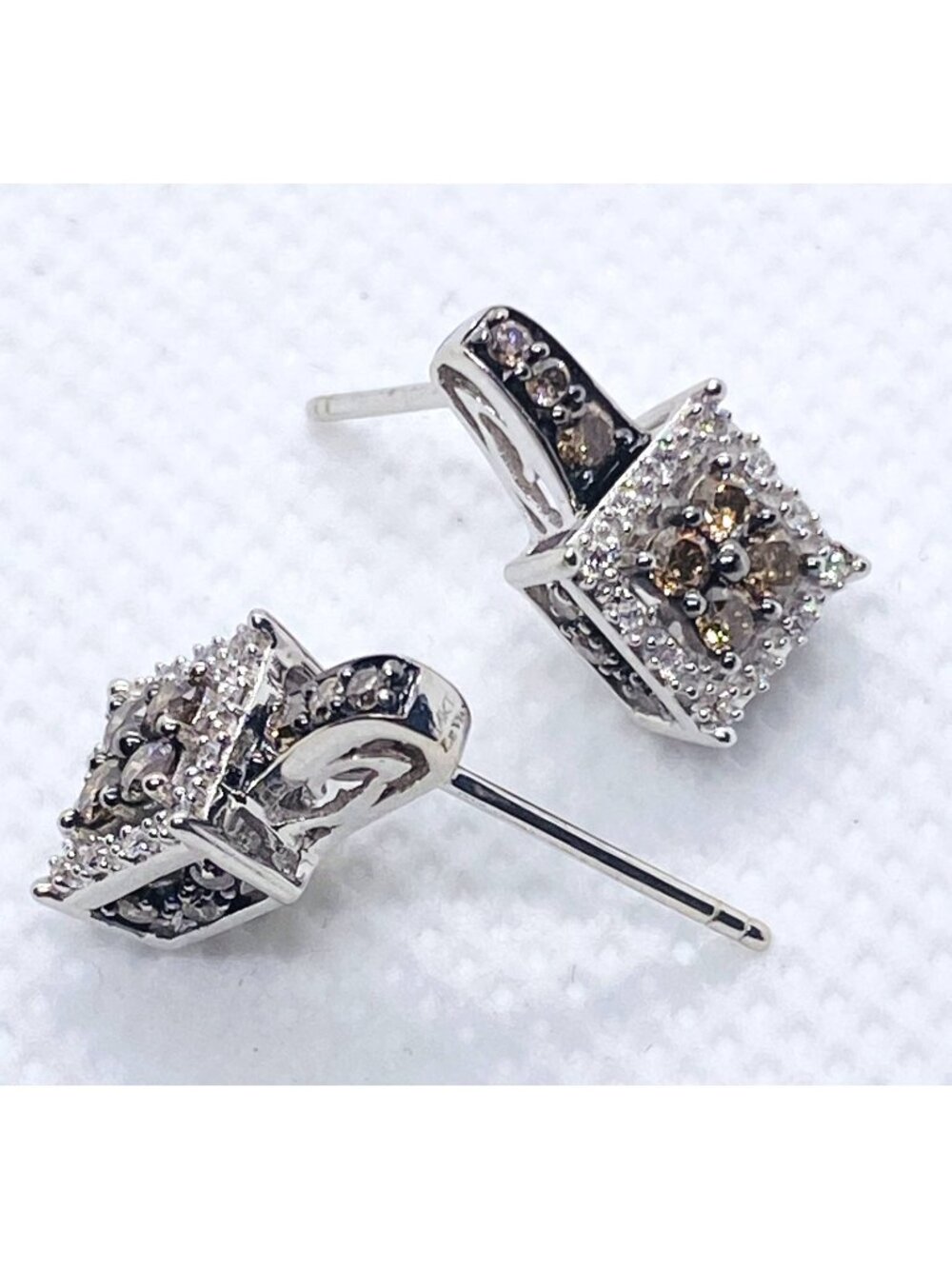 Le Vian 14K White Gold Vanilla and Chocolate Diamond Earrings